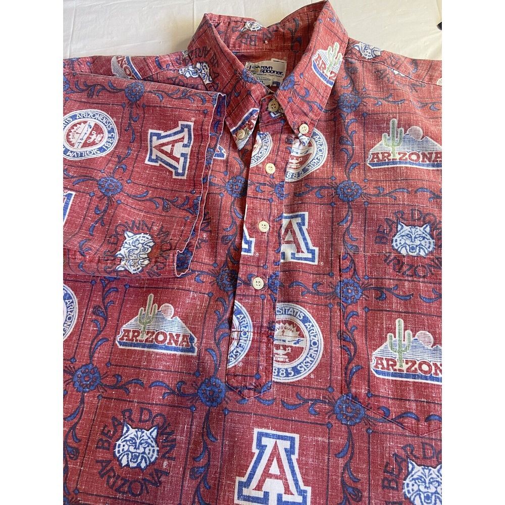 Men's‎ Reyn Spooner Arizona Collage Shirt-4 Button-Short Sleeve-Size XL